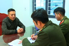 Đối tượng Toàn tại cơ quan công an. (Ảnh do công an cung cấp)