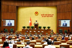 Bộ trưởng Bộ Công an Lương Tam Quang trình bày Tờ trình về 4 dự án: Luật sửa đổi, bổ sung một số điều của Luật Công nghiệp quốc phòng, an ninh và động viên công nghiệp; Luật An ninh mạng; Luật Bảo vệ bí mật nhà nước (sửa đổi); Luật sửa đổi, bổ sung một số điều của 10 luật có liên quan đến an ninh, trật tự. (Ảnh: Doãn Tấn/TTXVN)