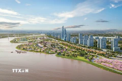 Phối cảnh dự án Trục Đại lộ cảnh quan sông Hồng trên địa bàn thành phố Hà Nội. (Ảnh: Phan Phương/TTXVN)
