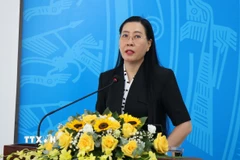 Ủy viên Trung ương Đảng, Bí thư Tỉnh ủy Quảng Ngãi Bùi Thị Quỳnh Vân. (Ảnh: Phạm Cường/TTXVN)