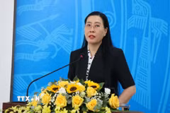Ủy viên Trung ương Đảng, Bí thư Tỉnh ủy Quảng Ngãi Bùi Thị Quỳnh Vân. (Ảnh: Phạm Cường/TTXVN)