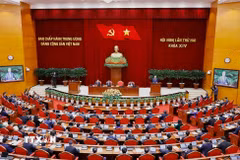 Tổng Bí thư Tô Lâm phát biểu khai mạc Hội nghị lần thứ hai Ban Chấp hành Trung ương Đảng khóa XIV. (Ảnh: Doãn Tấn/TTXVN)