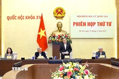 Chủ tịch Quốc hội Trần Thanh Mẫn, Chủ tịch Hội đồng Bầu cử Quốc gia phát biểu. (Ảnh: Doãn Tấn/TTXVN)