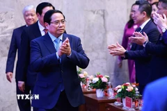 Thủ tướng Phạm Minh Chính dự và trao Giải Báo chí toàn quốc phòng, chống tham nhũng, lãng phí, tiêu cực lần thứ 5, năm 2024-2025. (Ảnh: Dương Giang/TTXVN)