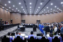 Quang cảnh phiên toà xét xử. (Ảnh: Phạm Kiên/TTXVN)