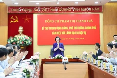 Bí thư Trung ương Đảng, Phó Thủ tướng Phạm Thị Thanh Trà làm việc với lãnh đạo Bộ Nội vụ. (Nguồn: Báo Điện tử Chính phủ)