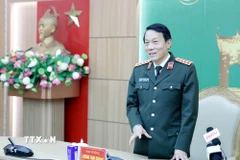 Đại tướng Lương Tam Quang, Ủy viên Bộ Chính trị, Bộ trưởng Bộ Công an phát biểu. (Ảnh: Thế Duyệt/TTXVN)