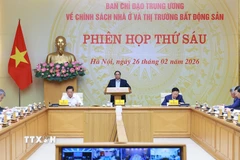 Thủ tướng Phạm Minh Chính chủ trì phiên họp thứ 6 của Ban Chỉ đạo Trung ương về chính sách nhà ở và thị trường bất động sản. (Ảnh: Dương Giang/TTXVN)
