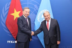 Tổng Bí thư, Chủ tịch nước Tô Lâm gặp Tổng thư ký Liên hợp quốc Antonio Guterres nhân chuyến tham dự Đại hội đồng Liên hợp quốc Khóa 79 và làm việc tại Hoa Kỳ (24/9/2024). (Ảnh: Lâm Khánh/TTXVN)