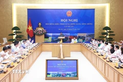 Thủ tướng Phạm Minh Chính chủ trì Hội nghị Hội đồng điều phối vùng Đồng bằng sông Hồng lần thứ sáu. (Ảnh: Dương Giang/TTXVN)