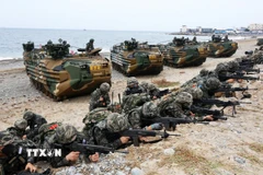 Binh sỹ Hàn Quốc tham gia một cuộc tập trận. (Ảnh: Yonhap/TTXVN)