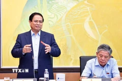 Thủ tướng Phạm Minh Chính, đại biểu Quốc hội thành phố Cần Thơ phát biểu. (Ảnh: Doãn Tấn/TTXVN)