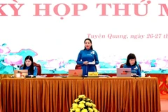 Kỳ họp thứ 10 Hội đồng Nhân dân tỉnh Tuyên Quang khóa XIX. (Ảnh: Quang Cường/TTXVN)