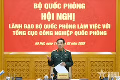 Đại tướng Phan Văn Giang chủ trì hội nghị. (Nguồn: Quân đội nhân dân)