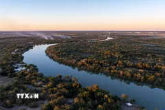 Sông Rio Grande ở biên giới Mỹ-Mexico. (Ảnh: THX/TTXVN)