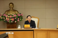 Phó Thủ tướng Trần Hồng Hà phát biểu tại cuộc họp. (Ảnh: Diệp Trương/TTXVN)