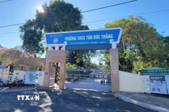 Trường Trung học cơ sở Tôn Đức Thắng, phường Thống Nhất, tỉnh Gia Lai, nơi xảy ra vụ việc. (Ảnh: Hoài Nam/TTXVN)