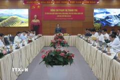 Phó Thủ tướng Phạm Thị Thanh Trà làm việc với tỉnh Lào Cai. (Ảnh: Hương Thu/TTXVN)