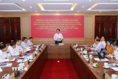 Ông Nguyễn Trọng Nghĩa phát biểu chỉ đạo tại buổi làm việc. (Ảnh: Thành Phương/TTXVN)