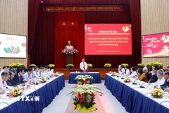 Tổng Bí thư Tô Lâm phát biểu tại buổi gặp mặt các đồng chí nguyên Ủy viên Trung ương Đảng khu vực phía Nam nhân dịp đón Xuân Bính Ngọ 2026. (Ảnh: Thống Nhất/TTXVN)