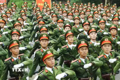 Khối diễu binh của Công an nhân dân. (Nguồn: TTXVN)