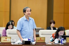 Bộ trưởng Bộ Giáo dục và Đào tạo Nguyễn Kim Sơn phát biểu. (Ảnh: Doãn Tấn/TTXVN)