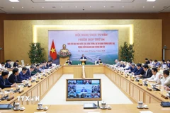 Thủ tướng Phạm Minh Chính chủ trì Phiên họp thứ 24 của Ban Chỉ đạo các công trình, dự án quan trọng quốc gia, trọng điểm ngành giao thông vận tải. (Ảnh: Phạm Tiếp/TTXVN)