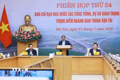 Phiên họp thứ 24 của Ban Chỉ đạo các công trình, dự án quan trọng quốc gia, trọng điểm ngành giao thông vận tải. (Ảnh: Phạm Tiếp/TTXVN)