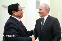 Thủ tướng Phạm Minh Chính hội kiến Tổng thống Nga Vladimir Putin. (Ảnh: Dương Giang/TTXVN)