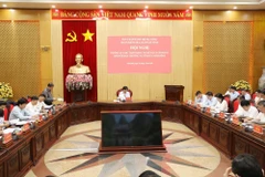 Hội nghị thông qua dự thảo báo cáo kiểm tra, giám sát. (Ảnh: Đức Phương/TTXVN)