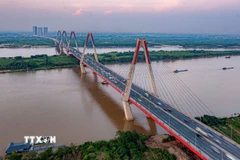 Cầu Nhật Tân. (Ảnh: Phạm Tuấn Anh/TTXVN)