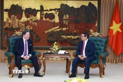 Thủ tướng Phạm Minh Chính tiếp Đại sứ Hoa Kỳ tại Việt Nam Marc Knapper chào từ biệt kết thúc nhiệm kỳ công tác. (Ảnh: Dương Giang/TTXVN)