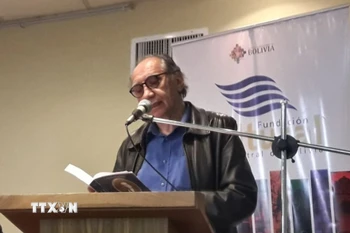 Bí thư Thứ nhất Đảng Cộng sản Bolivia Ignacio Mendoza Pizarro phát biểu tại một sự kiện tại thủ đô Lapaz, Bolivia tháng 12/2024. (Ảnh: TTXVN phát)