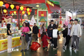 Người dân háo hức mua sắm tại Hội chợ Mùa Xuân lần thứ nhất. (Ảnh: Quốc Khánh/TTXVN)