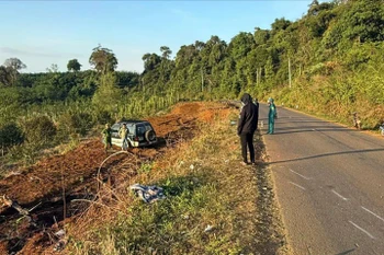 Hiện trường vụ tai nạn. (Nguồn: Pháp luật Thành phố Hồ Chí Minh)