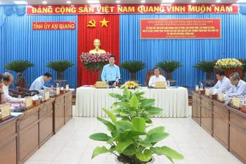 Phó Thủ tướng Mai Văn Chính phát biểu tại buổi làm việc. (Ảnh: Công Mạo/TTXVN)
