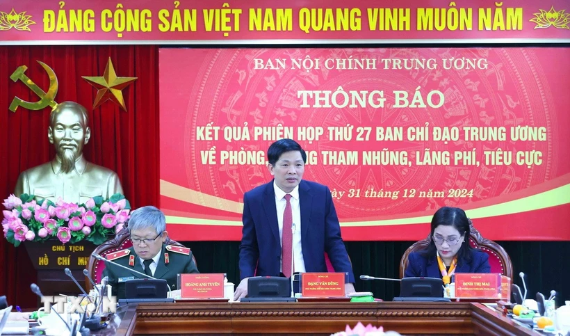 Ông Đặng Văn Dũng, Phó Trưởng Ban Nội chính Trung ương, chủ trì cuộc họp. (Ảnh: Phương Hoa/TTXVN)