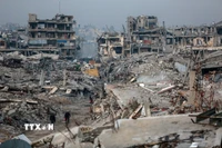 Cảnh đổ nát do xung đột tại Dải Gaza, ngày 27/11/2025. (Ảnh: THX/TTXVN)