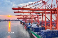 Cảng hàng hóa tại tỉnh Hà Bắc (Trung Quốc). (Ảnh: THX/TTXVN)