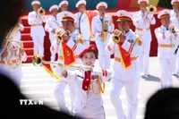 Đoàn quân nhạc Quân đội Nhân dân Việt Nam biểu diễn tại chương trình. (Ảnh: Phạm Kiên/TTXVN)