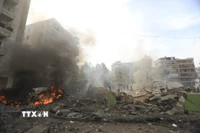 Hiện trường đổ nát sau khi Israel không kích phía Nam ngoại ô Beirut (Liban) ngày 28/3/2025. (Ảnh minh họa: THX/TTXVN)