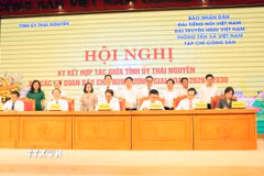Lễ ký kết hợp tác giữa Tỉnh ủy Thái Nguyên và các cơ quan báo chí Trung ương giai đoạn 2026- 2030. (Ảnh: Trần Trang/TTXVN)