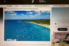 Bài viết giới thiệu về đảo Phú Quý đăng tải trên trang figaronautisme.meteoconsult.fr. (Ảnh: TTXVN phát)