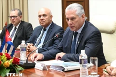 Bí Thư thứ nhất, Chủ tịch Cuba Miguel Díaz-Canel Bermúdez khẳng định quan hệ Việt Nam-Cuba là một hình mẫu có một không hai trên thế giới. (Ảnh: Việt Hùng/TTXVN)