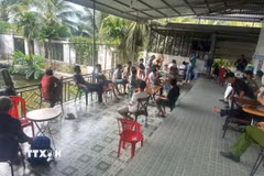 Các đối tượng tham gia cá độ bóng đá. (Ảnh: TTXVN phát)