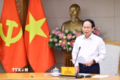 Phó Thủ tướng Lê Tiến Châu chủ trì cuộc họp. (Ảnh: Minh Đức/TTXVN) 