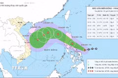 Dự báo hướng di chuyển của bão Fengshen. (Ảnh: TTXVN phát)