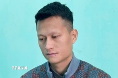 Đối tượng Mai Văn Tới cầm đầu đường dây lừa đảo. (Ảnh: TTXVN phát) 