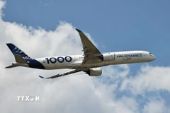 Một máy bay Airbus tại Triển lãm hàng không Paris, Pháp ngày 17/6/2025. (Ảnh: THX/TTXVN)