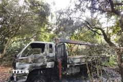 Hiện trường vụ tai nạn. (Ảnh: TTXVN phát)